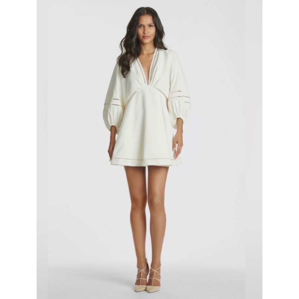 NWT SACHIN & BABI Caden Babydoll Dress in Ivory Medium $475